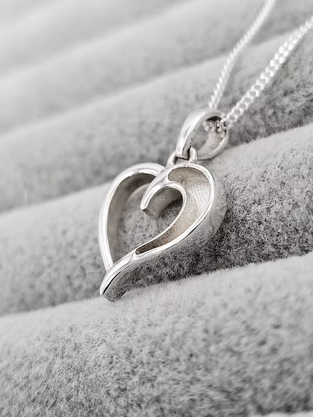 Sterling Silver Hollow Heart Pendant