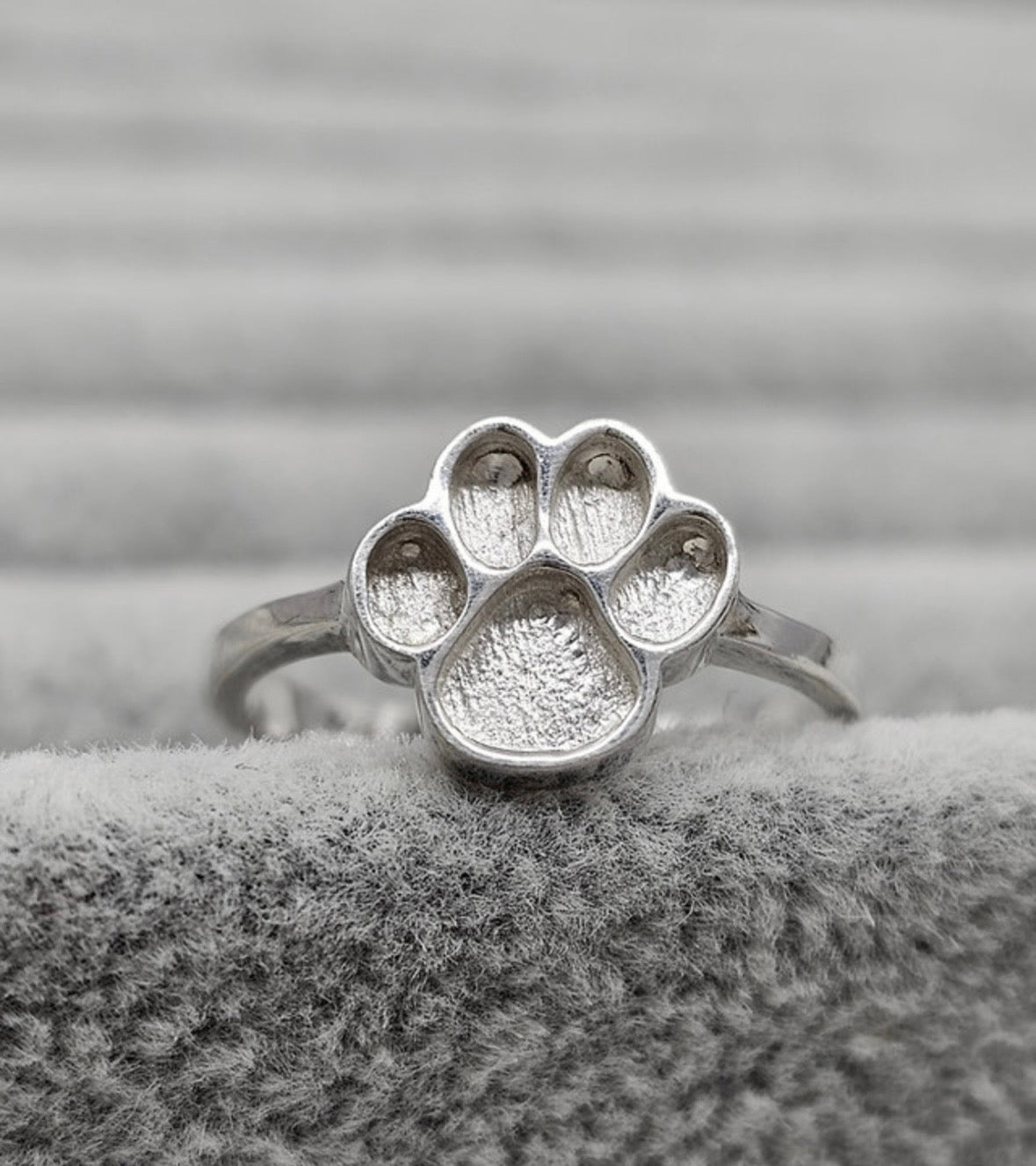 Sterling Silver Paw Print Ring
