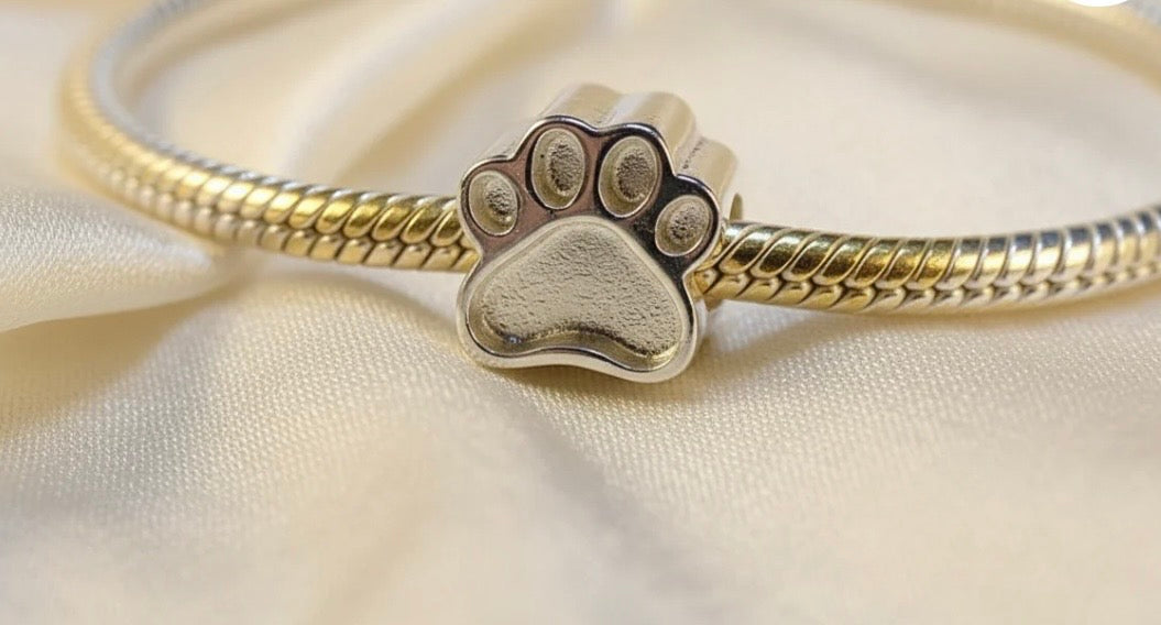 Sterling Silver Paw Print Keepsake Charm