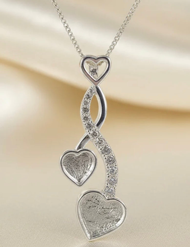 Sterling Silver Entwined Hearts Keepsake Pendant
