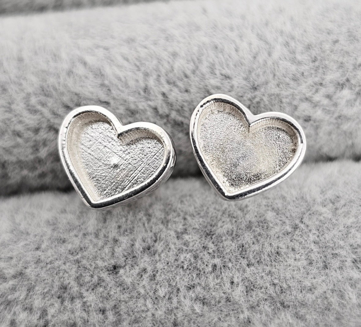 Sterling Silver Heart Keepsake Stud Earrings