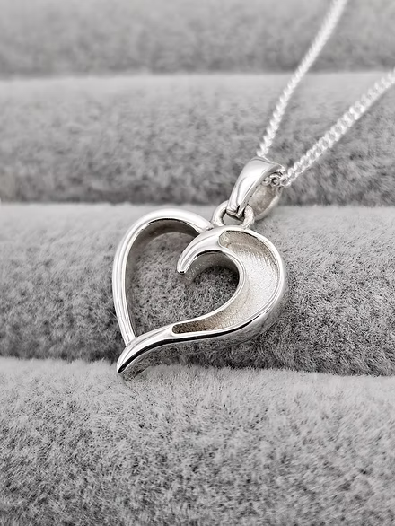 Sterling Silver Hollow Heart Pendant