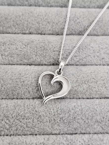 Sterling Silver Hollow Heart Pendant