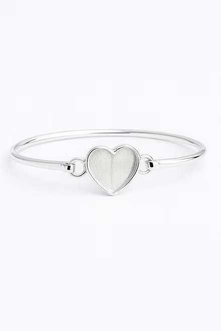 Sterling Silver Heart Hook Bangle