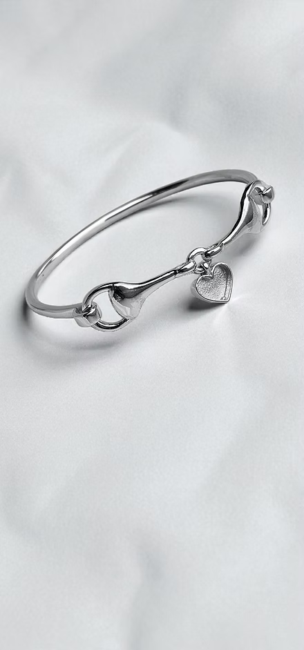 Sterling Silver Horse Snaffle Bit Bangle