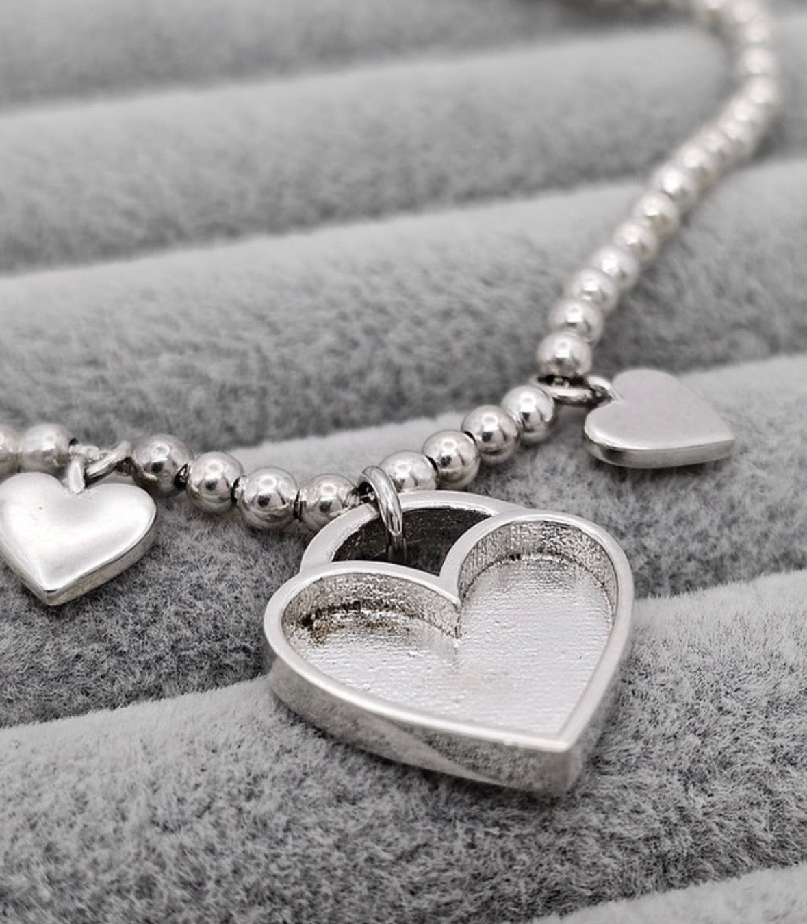 Sterling Silver Double Heart Keepsake Bracelet