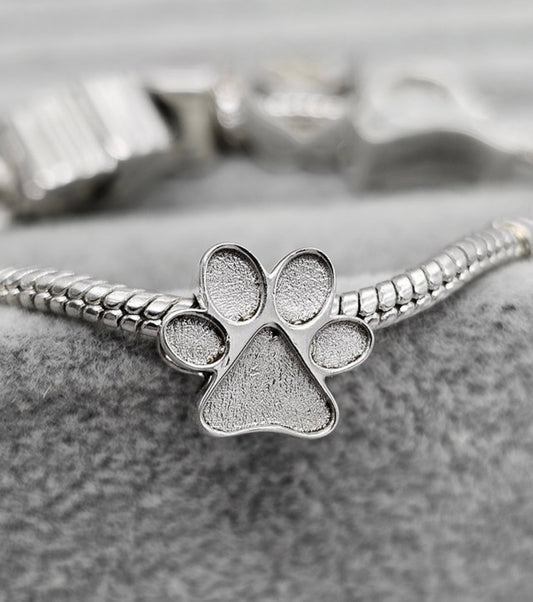 Sterling Silver Paw Print Keepsake Charm