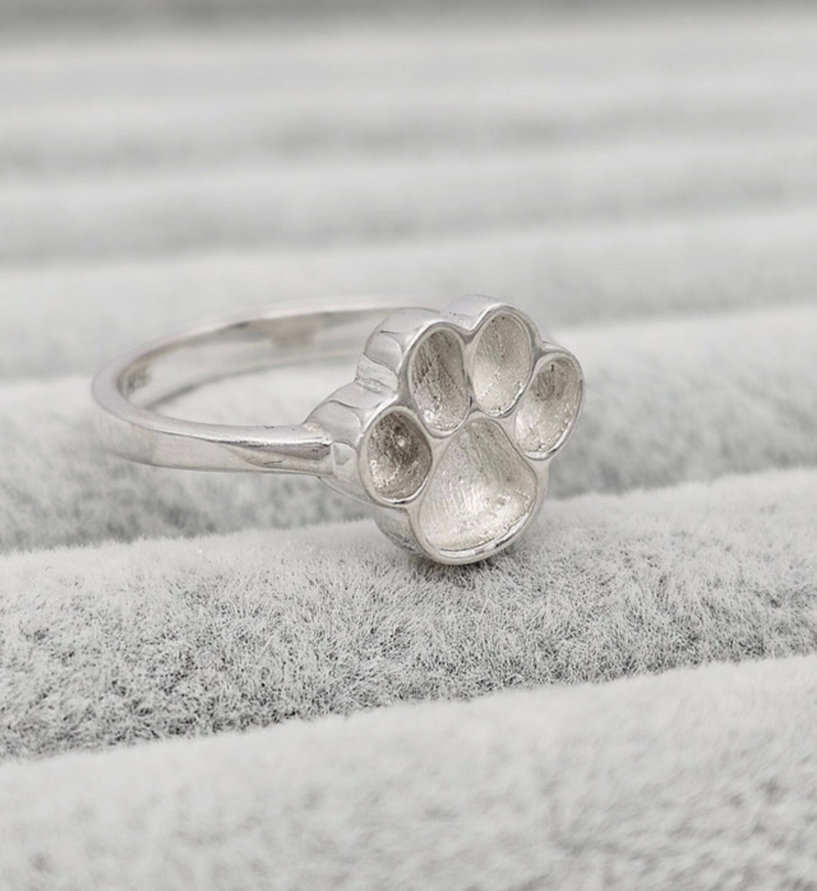 Sterling Silver Paw Print Ring
