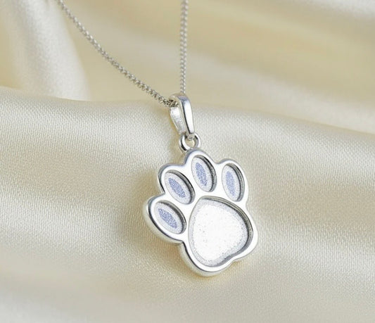 Sterling Silver Paw Print Keepsake Pendant