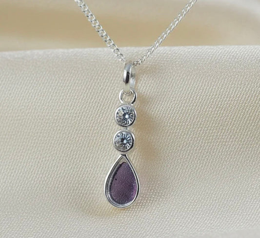 Sterling Silver Tear Drop Keepsake Pendant