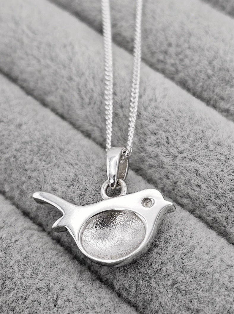 Sterling Silver Robin Keepsake Pendant