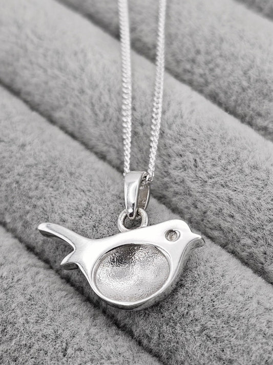 Sterling Silver Robin Keepsake Pendant