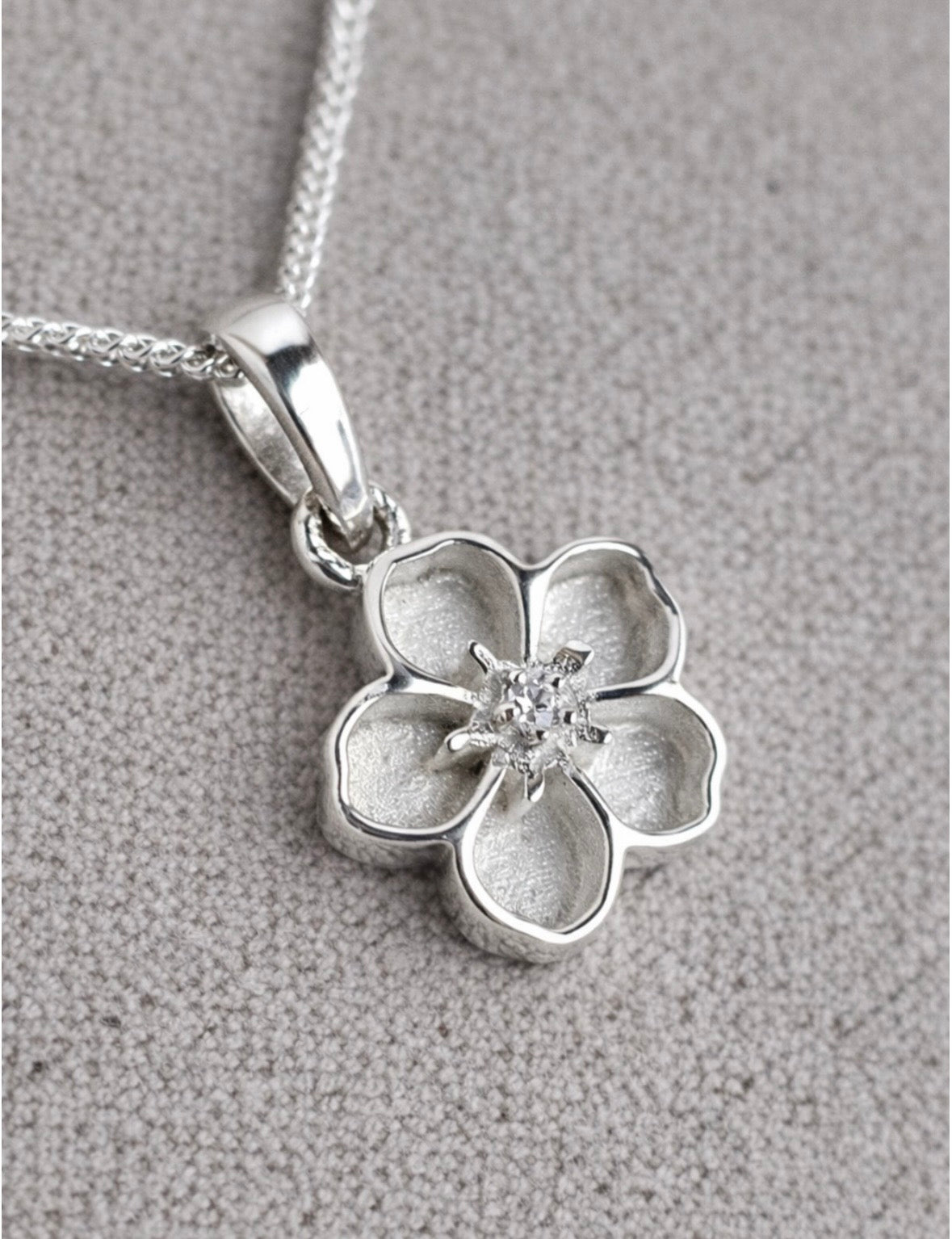 Sterling Silver Forget-Me-Not Keepsake Pendant