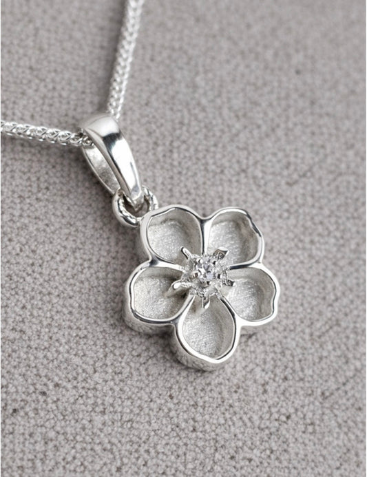 Sterling Silver Forget-Me-Not Keepsake Pendant
